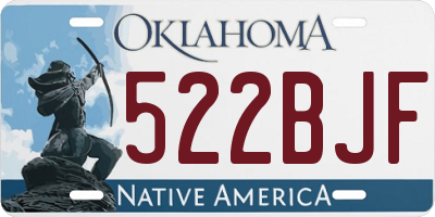 OK license plate 522BJF