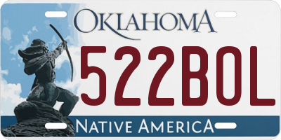 OK license plate 522BOL