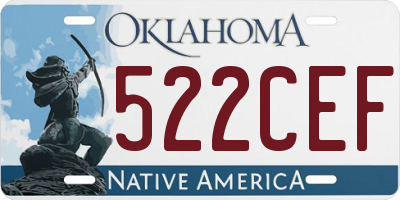 OK license plate 522CEF