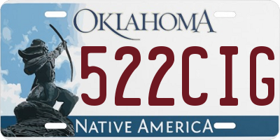 OK license plate 522CIG