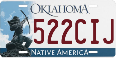 OK license plate 522CIJ