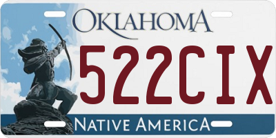 OK license plate 522CIX