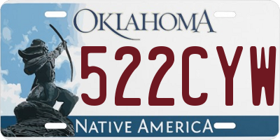 OK license plate 522CYW