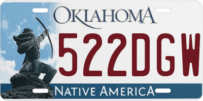 OK license plate 522DGW