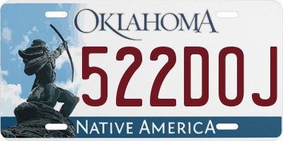 OK license plate 522DOJ