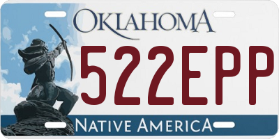 OK license plate 522EPP