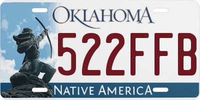 OK license plate 522FFB