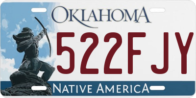 OK license plate 522FJY