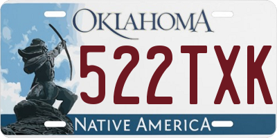 OK license plate 522TXK