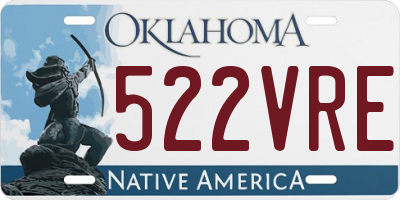 OK license plate 522VRE
