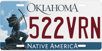 OK license plate 522VRN