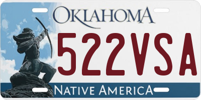 OK license plate 522VSA