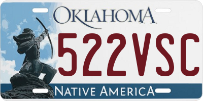 OK license plate 522VSC