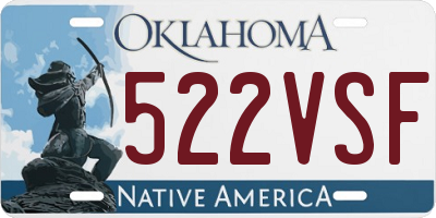 OK license plate 522VSF