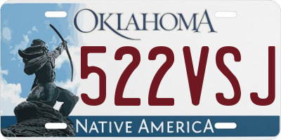 OK license plate 522VSJ