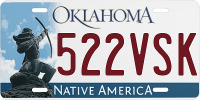 OK license plate 522VSK