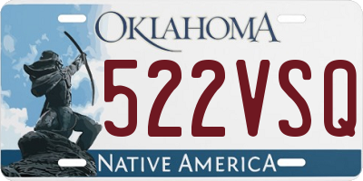 OK license plate 522VSQ