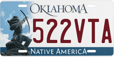 OK license plate 522VTA