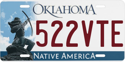 OK license plate 522VTE