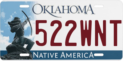 OK license plate 522WNT
