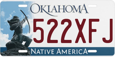 OK license plate 522XFJ
