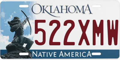 OK license plate 522XMW