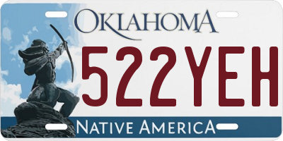 OK license plate 522YEH