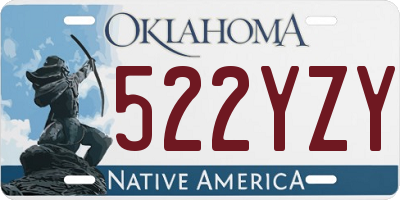 OK license plate 522YZY