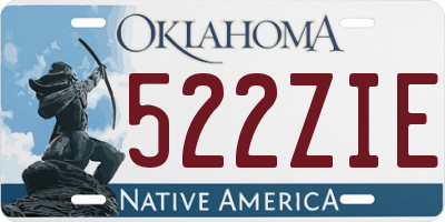OK license plate 522ZIE