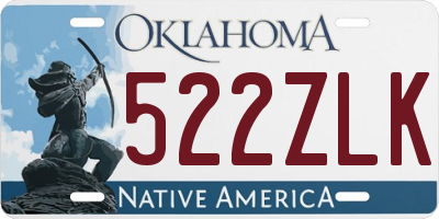 OK license plate 522ZLK