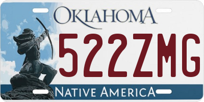 OK license plate 522ZMG