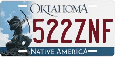 OK license plate 522ZNF
