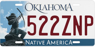 OK license plate 522ZNP