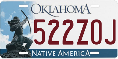 OK license plate 522ZOJ