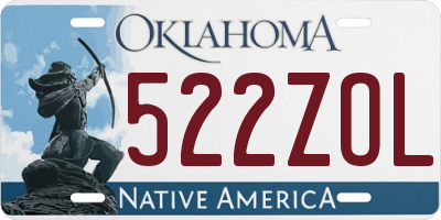 OK license plate 522ZOL