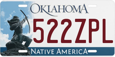 OK license plate 522ZPL