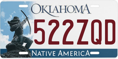 OK license plate 522ZQD