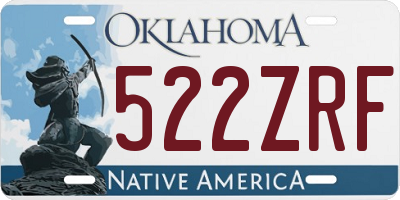 OK license plate 522ZRF
