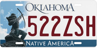 OK license plate 522ZSH