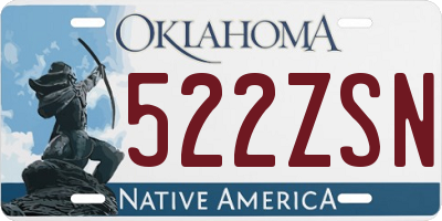 OK license plate 522ZSN