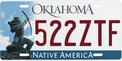 OK license plate 522ZTF