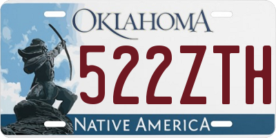 OK license plate 522ZTH