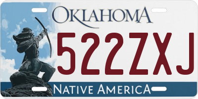 OK license plate 522ZXJ