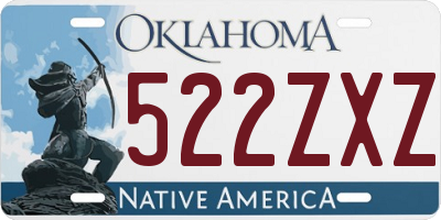 OK license plate 522ZXZ