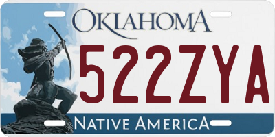 OK license plate 522ZYA