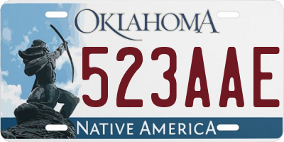 OK license plate 523AAE