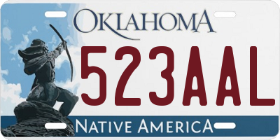 OK license plate 523AAL