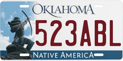 OK license plate 523ABL