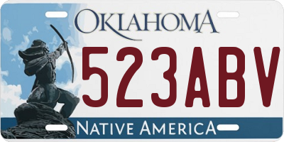 OK license plate 523ABV