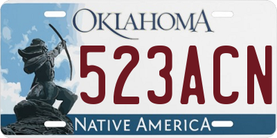 OK license plate 523ACN